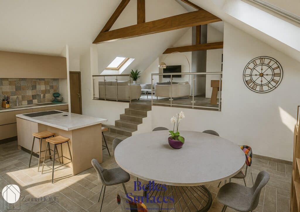 Green Geometric Blank A4 Document Landscape - 1